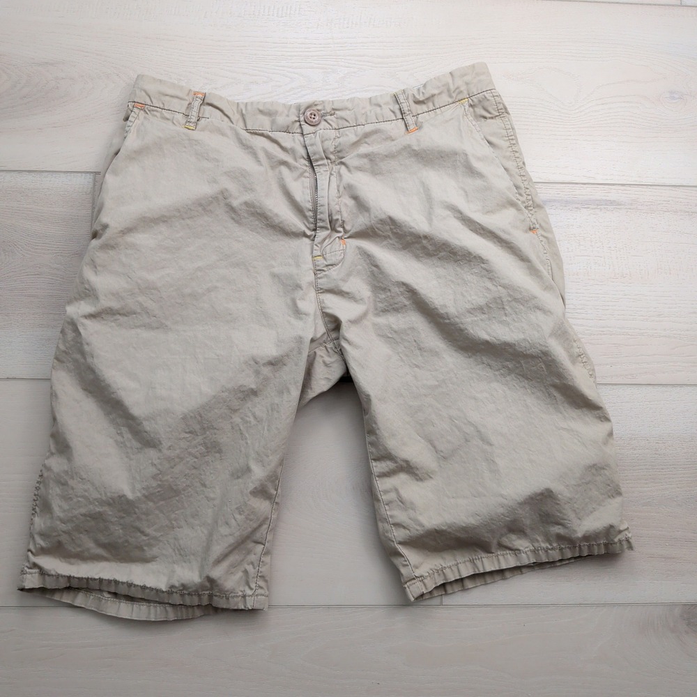 Vintage Stussy Authentic Skate Shorts Mens 32 Khaki Tan Cotton Casual Y2K